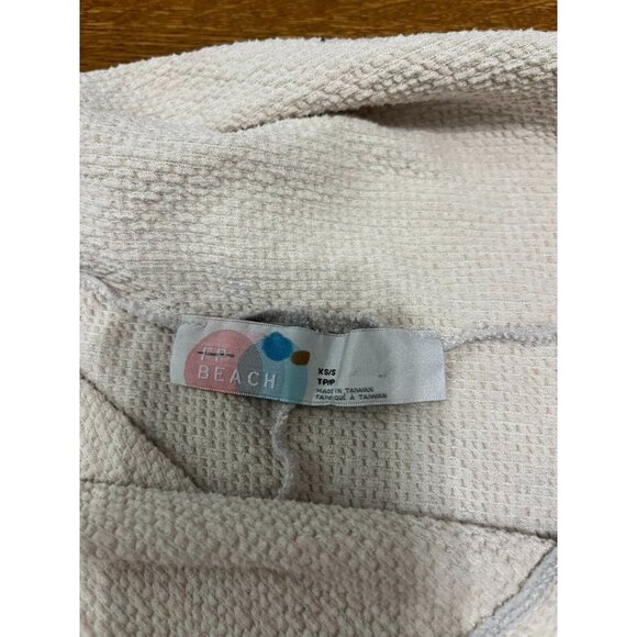 Free People Beach Swim Cover Up Beige Sleeveless Pockets Oversized Size XS Boho - Picture 2 of 4